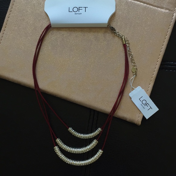 LOFT Jewelry - 🚨LAST ONE🚨 Wine cord necklace curved cz bar